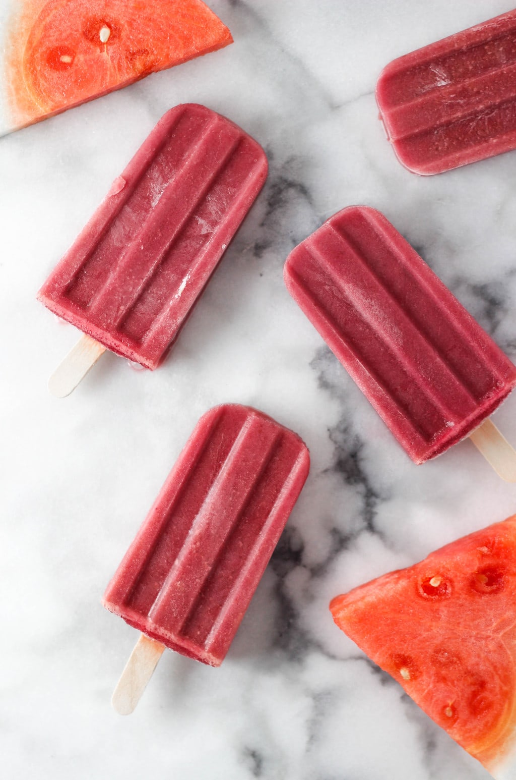 Cherry Watermelon Popsicles 3 3 Watermelon Recipes Happy National Watermelon Day!  These watermelon recipes will have you enjoying this sweet and healthy fruit in no time!
